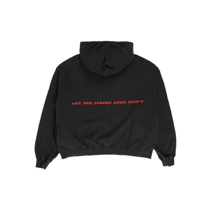 HIT ME HARD AND SOFT Black Cover Pullover Hoodie - Image 3