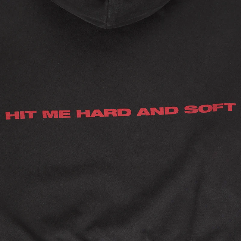 HIT ME HARD AND SOFT Black Cover Pullover Hoodie - Image 4